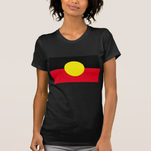 kvinnosvart Aboriginal flagga shirt T Shirt