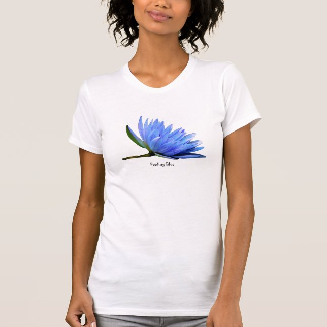 Kvinnote med Blue Vatten Lily T Shirt (Framsida)