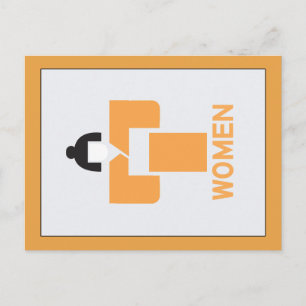 Kvinnotoalett, japanskt tecken vykort