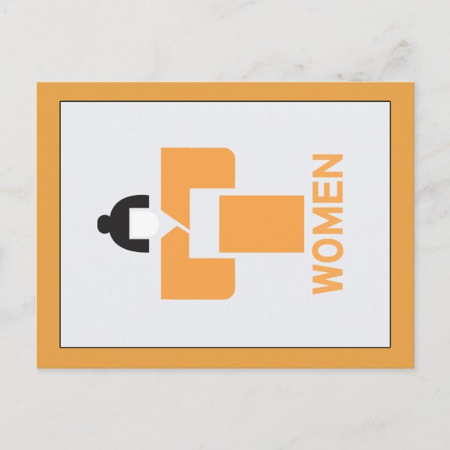 Kvinnotoalett, japanskt tecken vykort (Framsida)