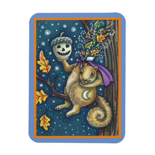 KVIRREL AV SÖMNIG HALOW & ACORN, FUNNY HALLOWEEN MAGNET (Vertikal)