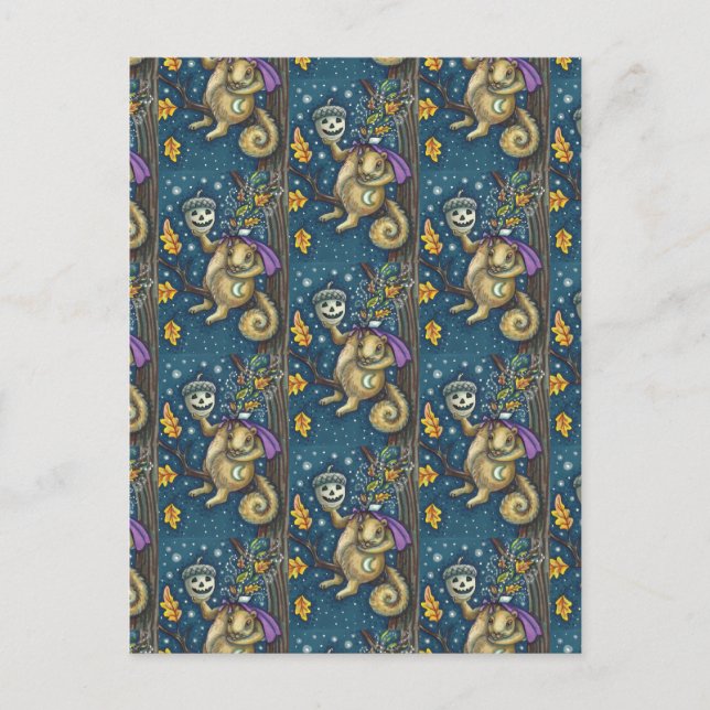 KVIRREL AV SÖMNIG HALOW & ACORN, FUNNY HALLOWEEN VYKORT (Framsida)