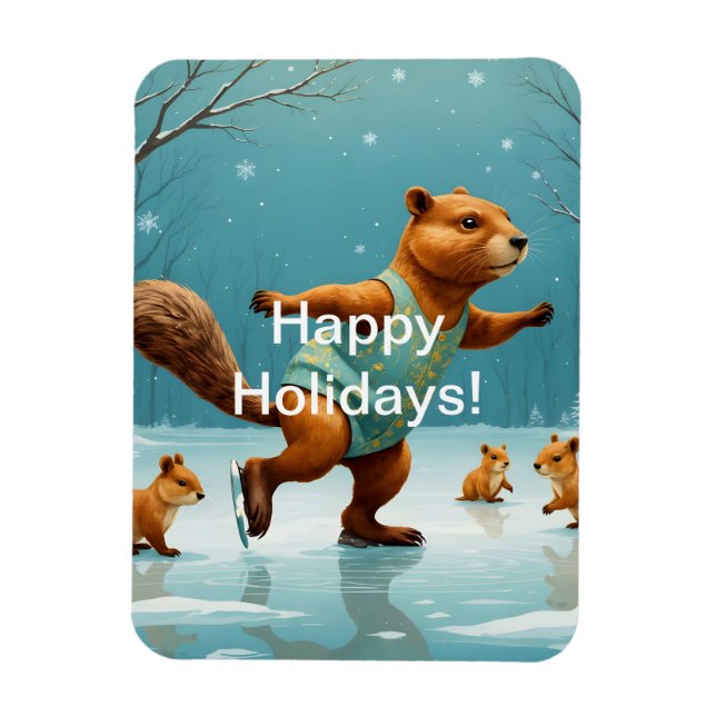 Kvirreler på is magnet (Vertikal)