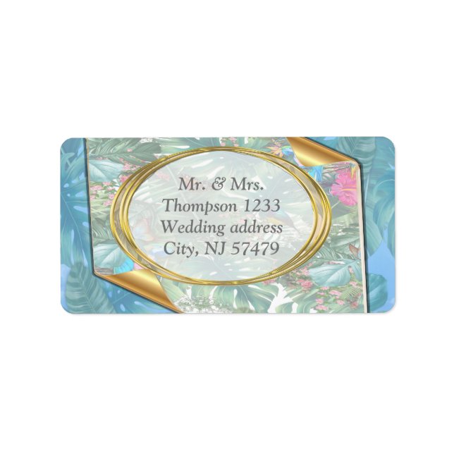 Kvismisk Fantasyvärld med en tropisk smak Adressetikett (Framsidan)