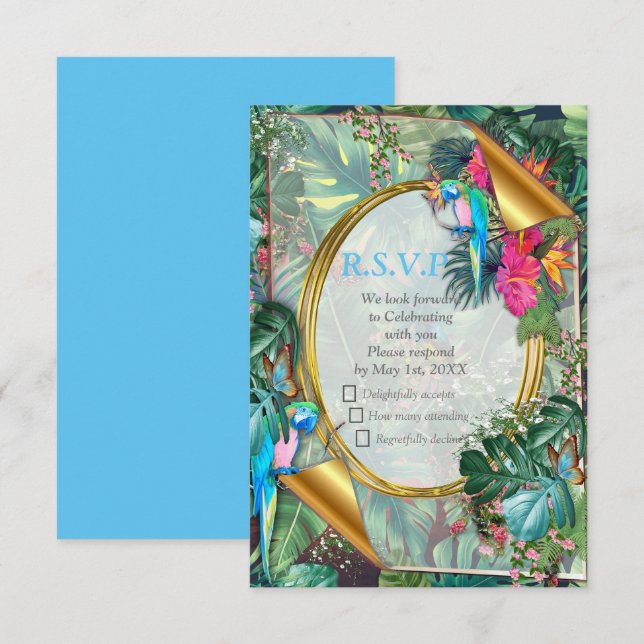 Kvismisk Fantasyvärld med en tropisk smak OSA Kort (Fram/baksida)