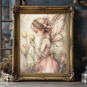 Kvismisk romersk mjölk i Fält av Flowers Art Poster