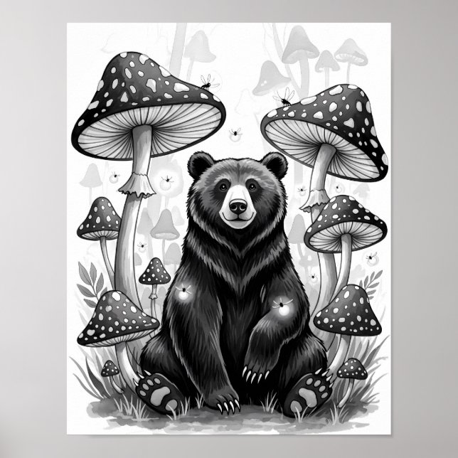 Kvismisk skogsbjörn och magiska svampar poster (Framsidan)