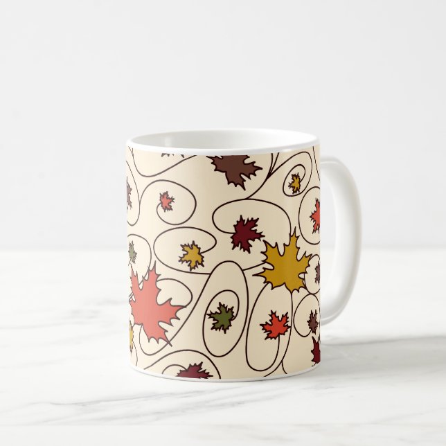 Kvismisk snurrande mapel Löv Mönster Kaffemugg (Framsida höger)