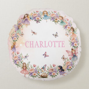 Kvismisk trädgårdsgåva till flicka rund kudde