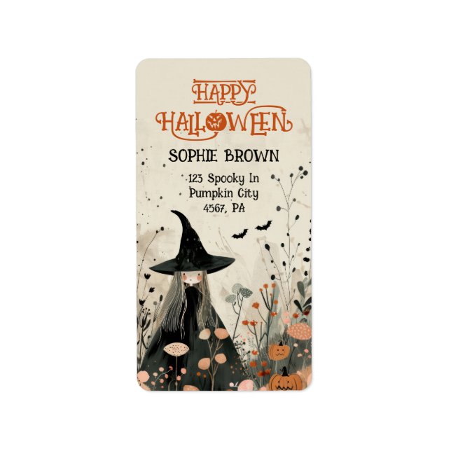 Kvismisk vinkling Fall Foliage Happy halloween Adressetikett (Framsidan)