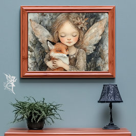 Kvismisk vintringsmark Fairy & Fox Nursery Art Poster