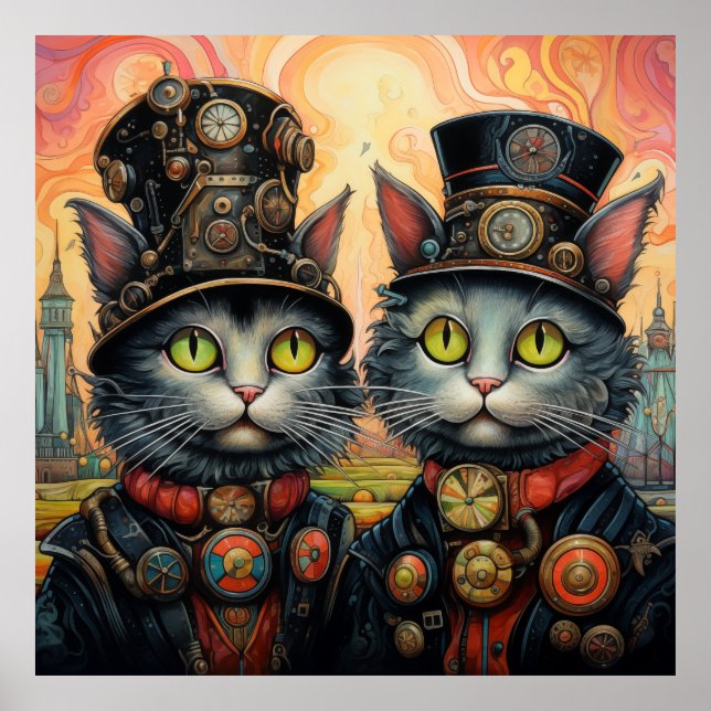 Kvismkatter Steampunk Poster (Framsidan)