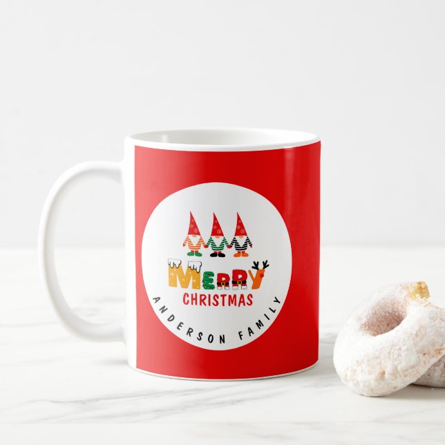 Kvismliknande gnomer med Namn Red God jul Kaffemugg (Med munk)