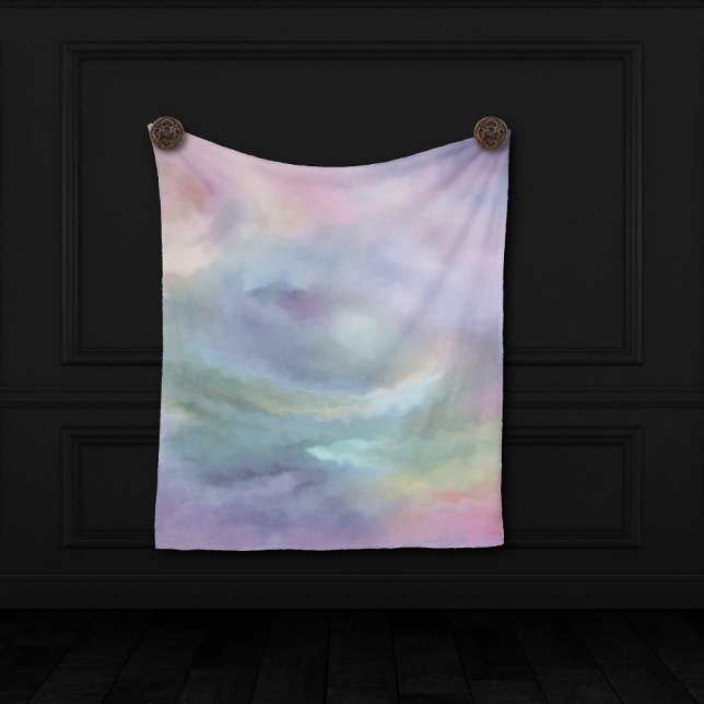 Kvisselpasteller | Dreamy Muted Rainbow Mottle Fleecefilt (Skapare uppladdad)
