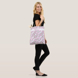 Kvist av körsbärsblom, flickig rosa design tygkasse