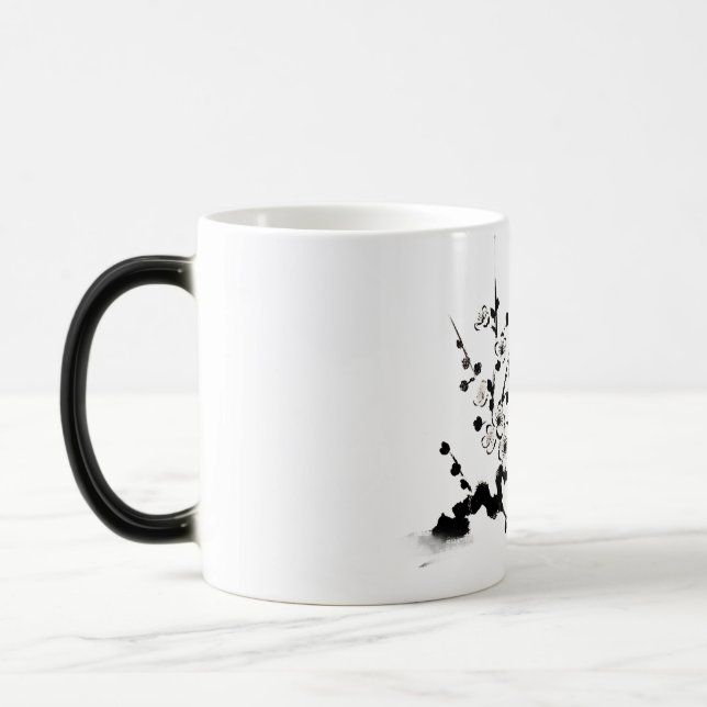 Kvist med körsbärsblommor magisk mugg (Vänster)