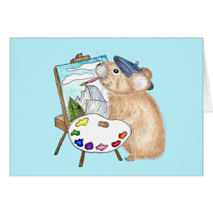 Kvistisk konstnär Pika Painting Yosemite Hälsningskort