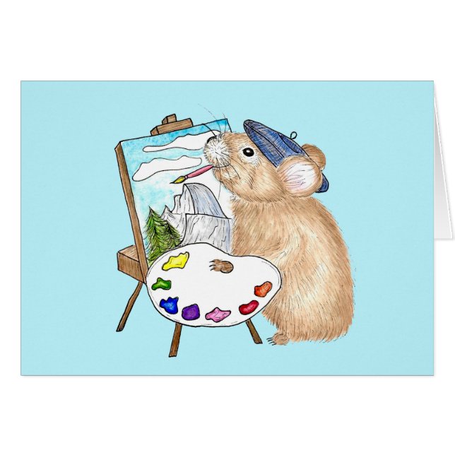 Kvistisk konstnär Pika Painting Yosemite Hälsningskort (Framsidan Horizontal)