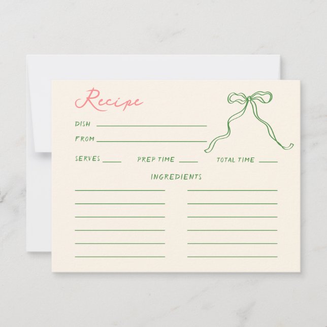 Kvitaktig, handskriven Möhippa, recept Inbjudningar (Framsida)