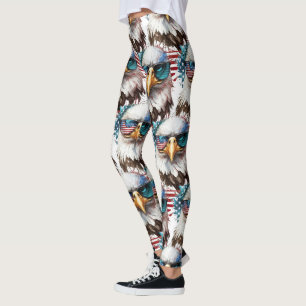 Kvitihådat örnmönster modern & unik USA-symbol Leggings