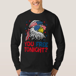 Kvitörn Amerikansk Flagga Du Är Fri I Kväll Glad 4 T Shirt