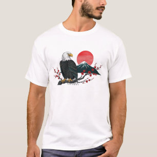 Kvitörnad havsörn på körsbärsblom med Mount Fuji T Shirt
