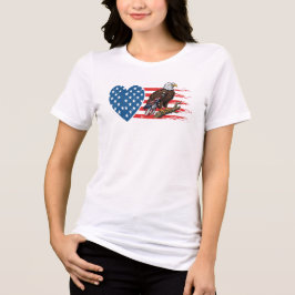 Kvitörnsörn, amerikansk flagga hjärta t shirt