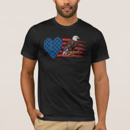 Kvitörnsörn, amerikansk flagga hjärta t shirt