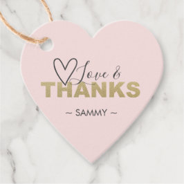 Kvitrosa Kärlek och Tacksamhet Förmånsetiketter Gåvor Etiketter