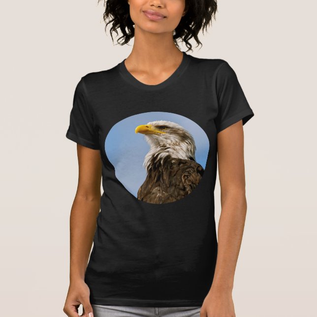 Kvitvingad Örn Vilda Djur Porträtt Konst Tee Shirt (Framsida)