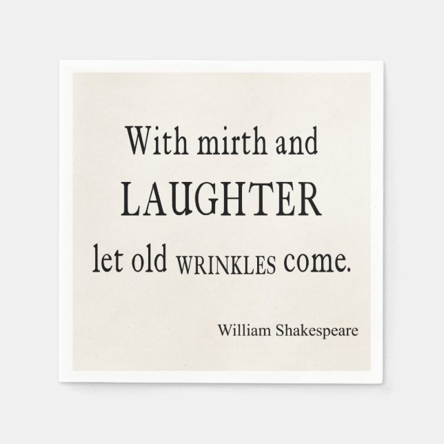 Kvoten Mirth and LaughOld Wrinkles Shakespeare Pappersservett (Framsidan)