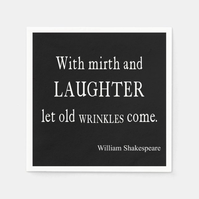 Kvoten Mirth and LaughOld Wrinkles Shakespeare Pappersservett (Framsidan)