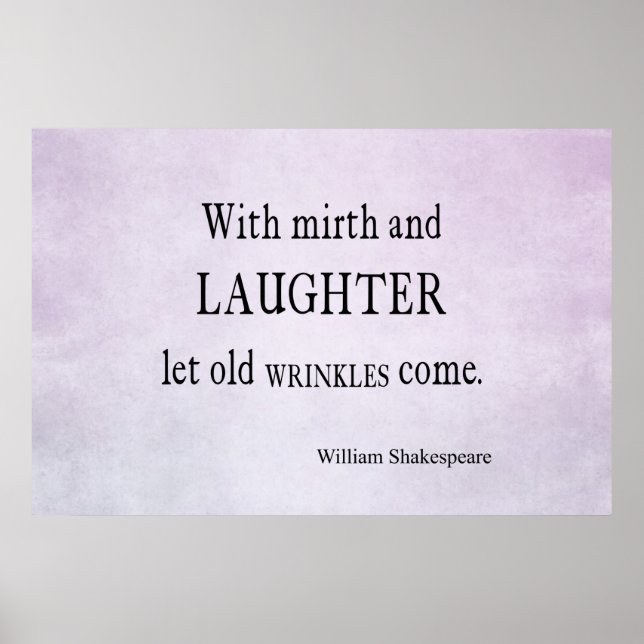 Kvoten Mirth and LaughOld Wrinkles Shakespeare Poster (Framsidan)