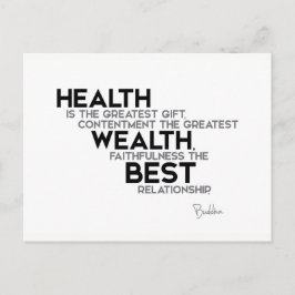 KVOTER: Buddha: Hälsa: underbarare gåva Vykort