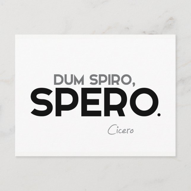 KVOTER: Cicero: Dum spiro, spero Vykort (Framsida)