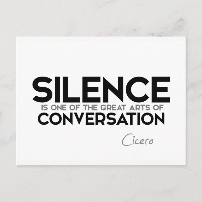 KVOTER: Cicero: Tyst, konversation Vykort (Framsida)