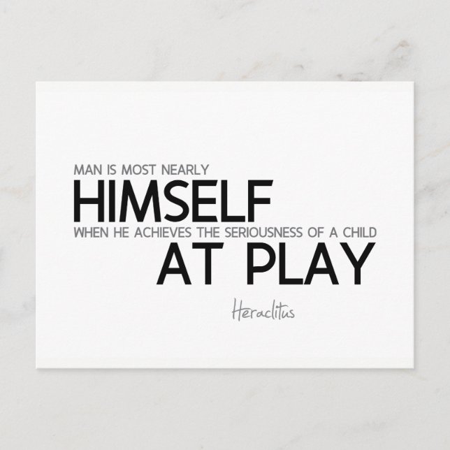 KVOTER: Heraclitus: Barn i spel Vykort (Framsida)