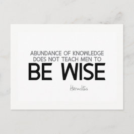 KVOTER: Heraclitus: Var klok Vykort