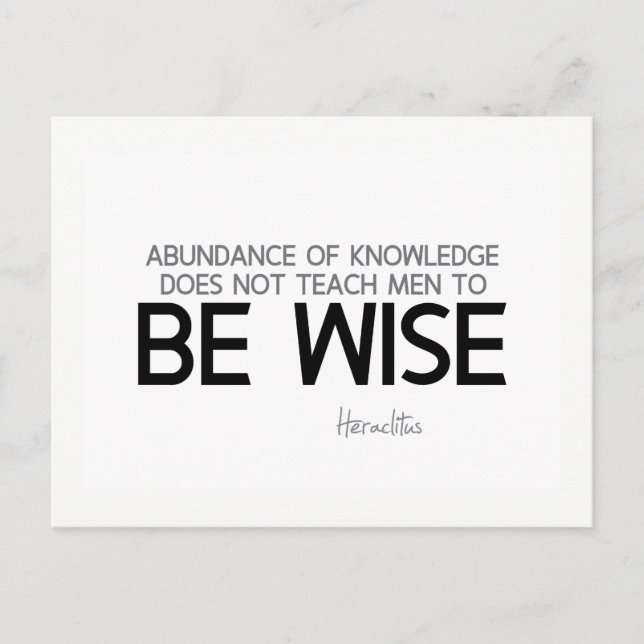 KVOTER: Heraclitus: Var klok Vykort (Framsida)