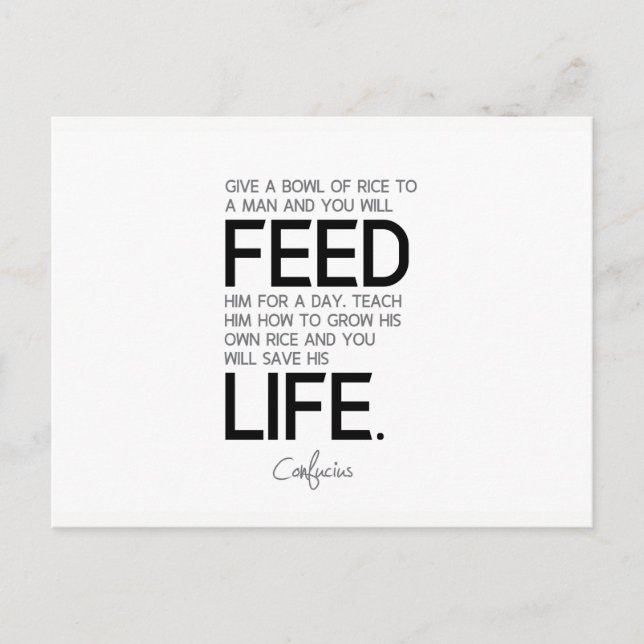 KVOTER: Konfucius: ris, växande ris Vykort (Framsida)