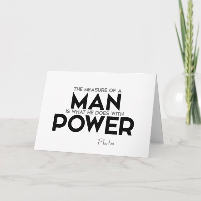 KVOTER: Platon: Mät en man, makt Kort (Framsida)