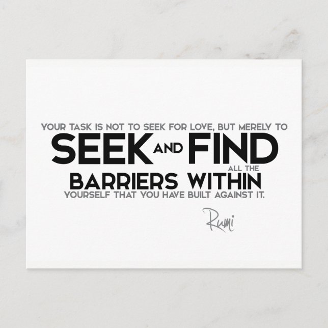 KVOTER: Rum: Hinder inom dig själv Vykort (Framsida)