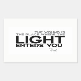 KVOTER: Rumi: Ljuset kommer in i dig Rektangulärt Klistermärke