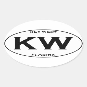 KW-Kew väster Florida Ovalt Klistermärke