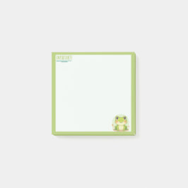 Kwaii stil Groda Pastellgrön Anteckning Post-it Block