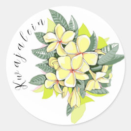 Kwaj Flower Sticker Runt Klistermärke
