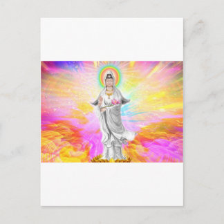 Kwan Yin, gudinna för kompassion med Rosa Vykort