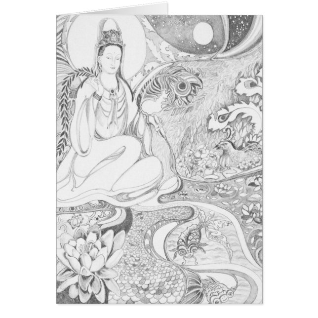 Kwan Yin Hälsningskort (Framsidan)