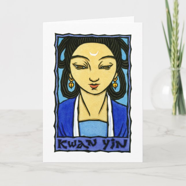Kwan Yin-hälsningskort Kort (Framsida)