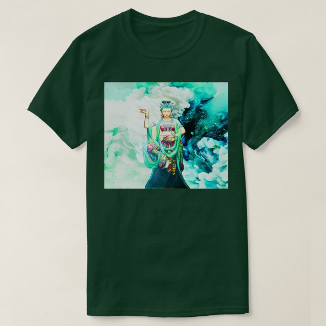 Kwan Yin Mercy guddess gudinna T Shirt (Design framsida)